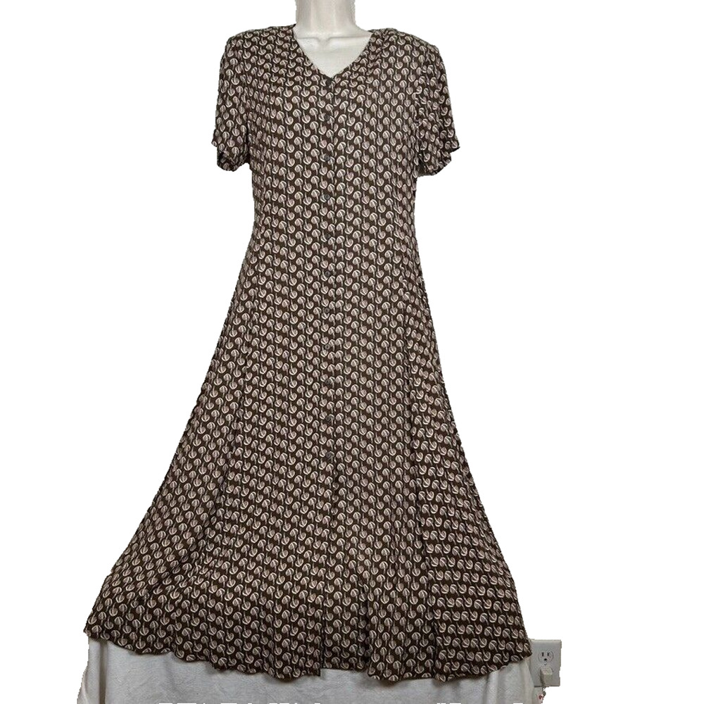 VTG Sigrid Olsen Women's Sz 6 Maxi shirt dress Bohemian Cottagecore